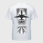 RUNWAY40 - Maglietta - Grafica aviazione decollo, stile minimalista Made in Italy.